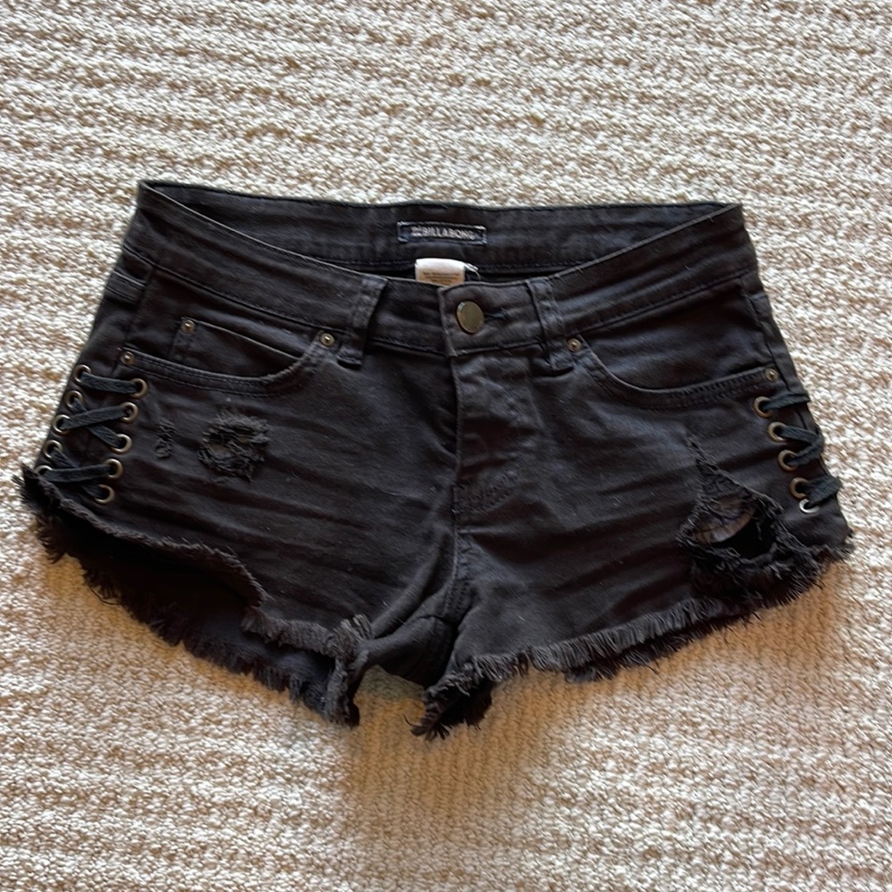Billabong black jean shorts